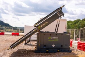 Prolectric ProCharge Solar Battery Energy Storage System (BESS) supplying renewable off-grid power to a large site compound on the Kier A417 Missing Link project.